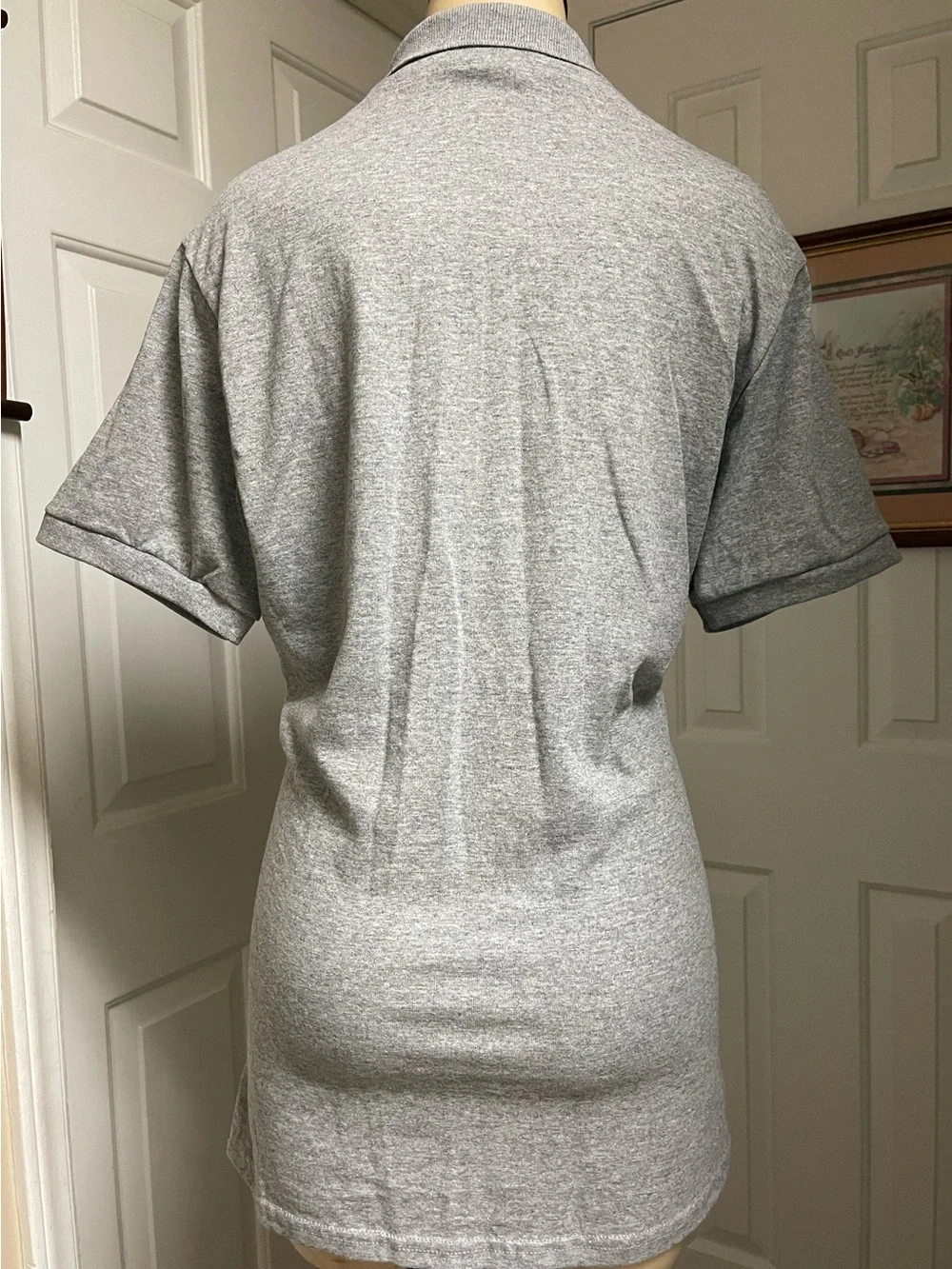 Jerzees Heather Gray 4 Button Collared Polo Shirt - Picture 6 of 13